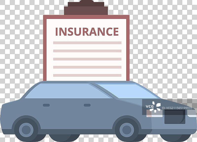 带有保险单的汽车图形图片素材