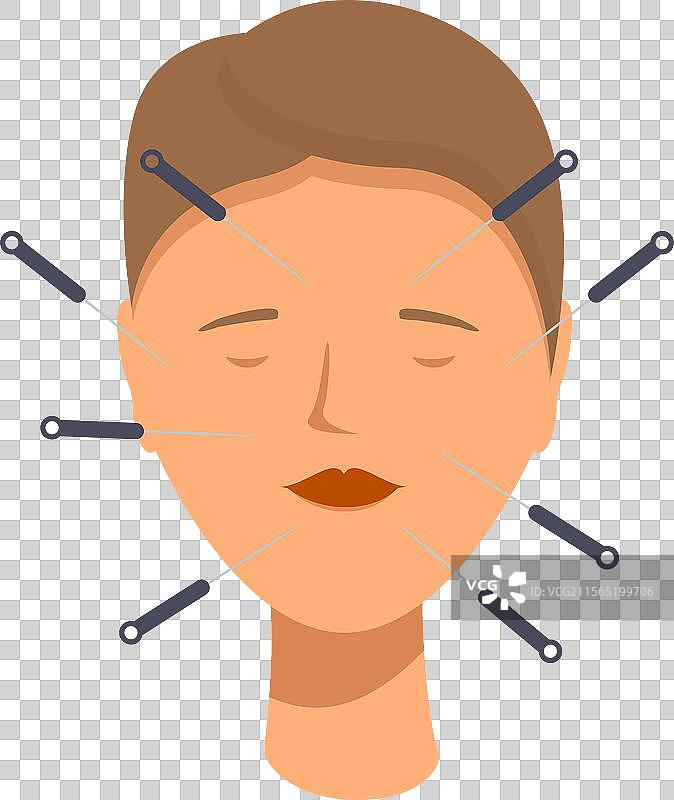 针灸面部治疗图片素材