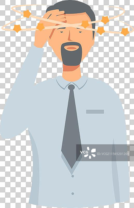 男人正在经历剧烈的头痛或偏头痛图片素材