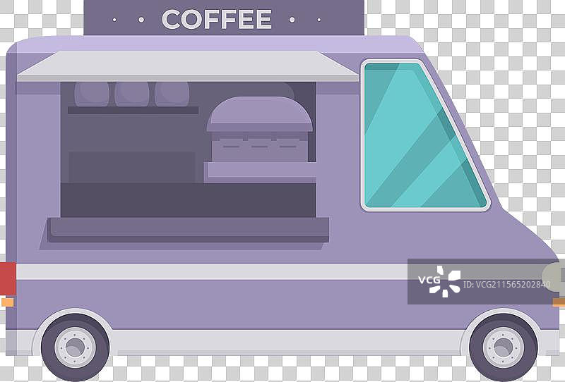 紫色咖啡餐车图片素材