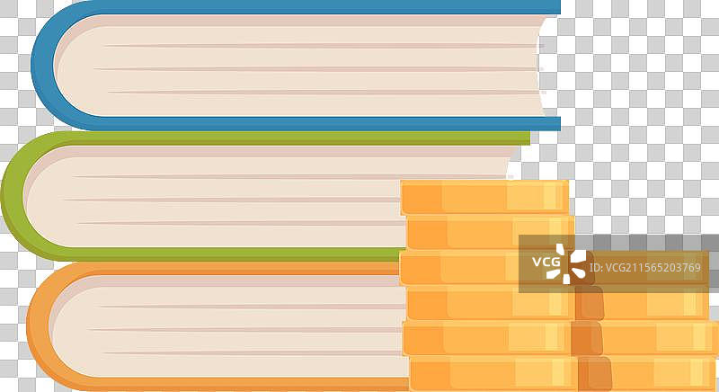 堆叠的书籍与硬币，教育投资图片素材