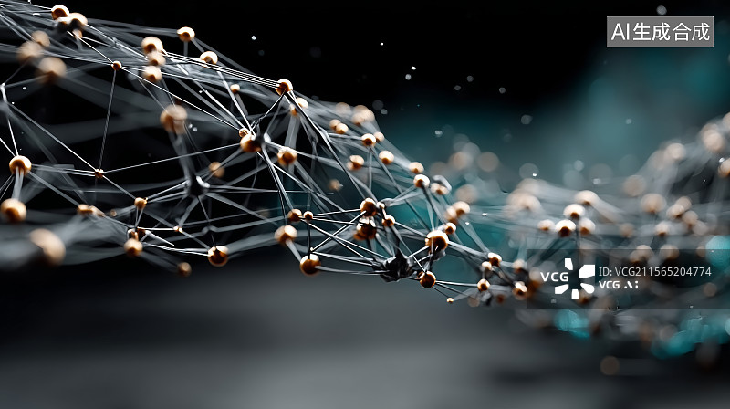 【AI数字艺术】网络连接结构图片素材