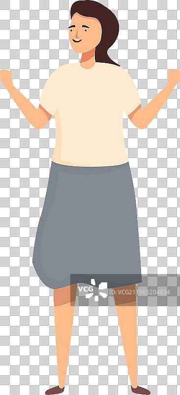 快乐的女人站着微笑图片素材