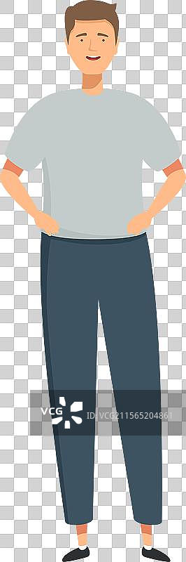 自信的男人双手叉腰站立图片素材