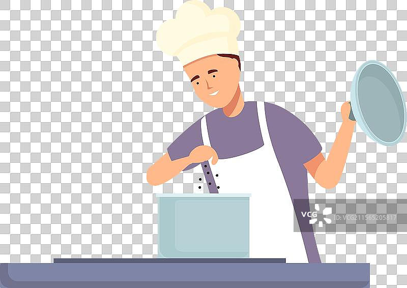 厨师在厨房为餐点调味图片素材