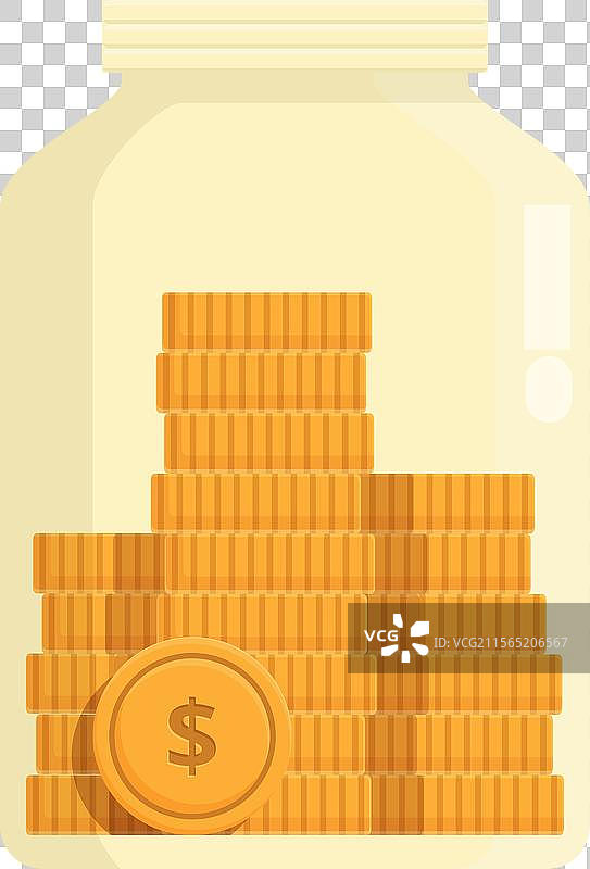 装满硬币的储蓄罐图片素材