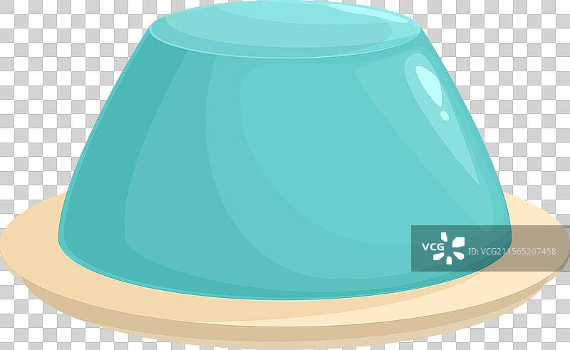 鲜艳的蓝色明胶甜点放在盘子上图片素材