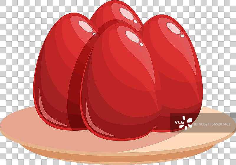 红色果冻甜点的卡通图像图片素材
