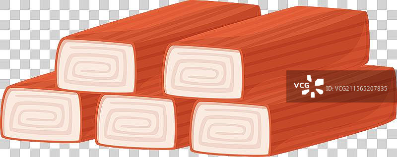 白色背景上的蟹棒图片素材