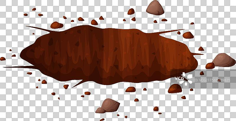 地面上的深洞，周围有草和石头图片素材