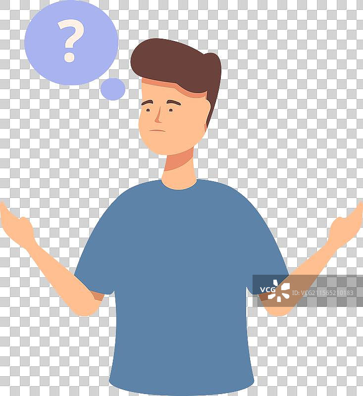 困惑的男人与问号图片素材