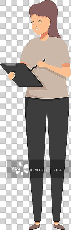 专业女性在写字板上记录图片素材