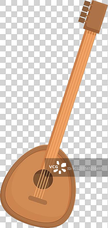 传统木制鲁特琴孤立在白色背景上图片素材