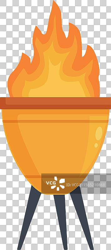 明亮橙色的火焰烧烤图形图片素材