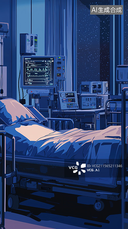 【AI数字艺术】世界睡眠日海报医院病房患者在安静的环境中入睡图片素材