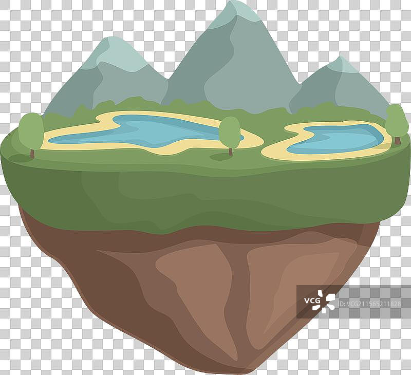 漂浮岛屿的奇幻景象图片素材