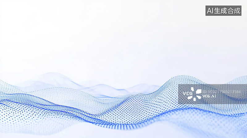 【AI数字艺术】抽象蓝色波纹数字艺术图片素材