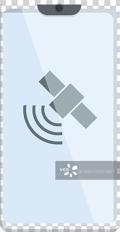 带有卫星信号图标的智能手机图片素材