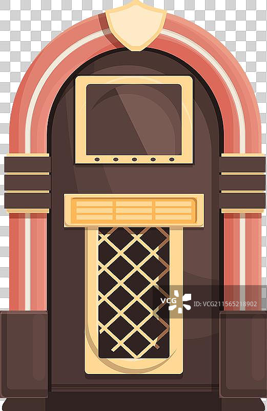 复古风格的点唱机，色彩鲜艳，完美无瑕图片素材