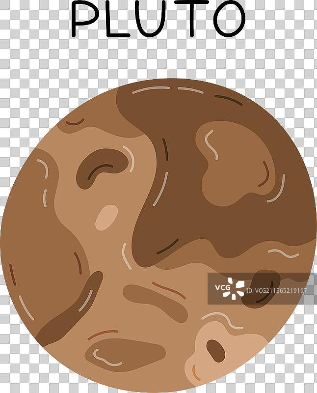 可爱的手绘卡通冥王星太阳系行星图片素材
