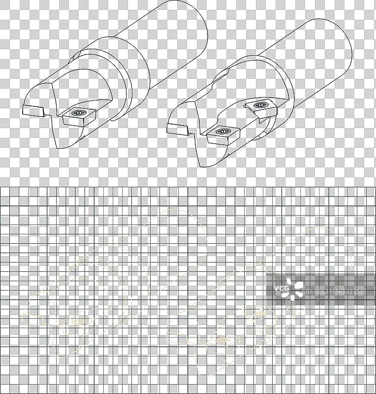 铝件加工工具等轴测图图片素材