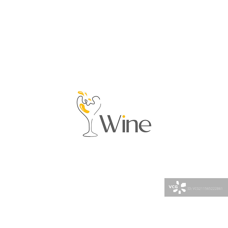 优雅的酒杯logo模板图片素材