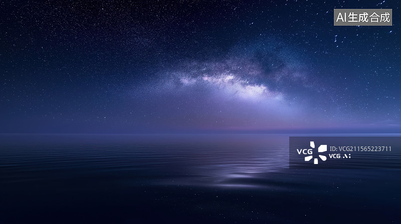 【AI数字艺术】银河在海洋的倒影图片素材
