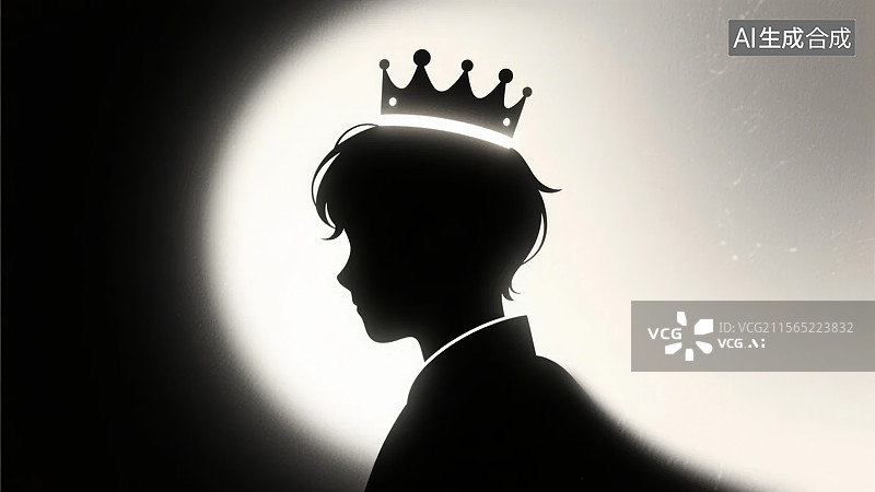 【AI数字艺术】侧影中的皇冠少年图片素材