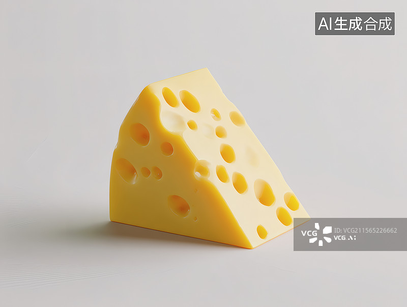 【AI数字艺术】3D大孔奶酪干酪插画图片素材