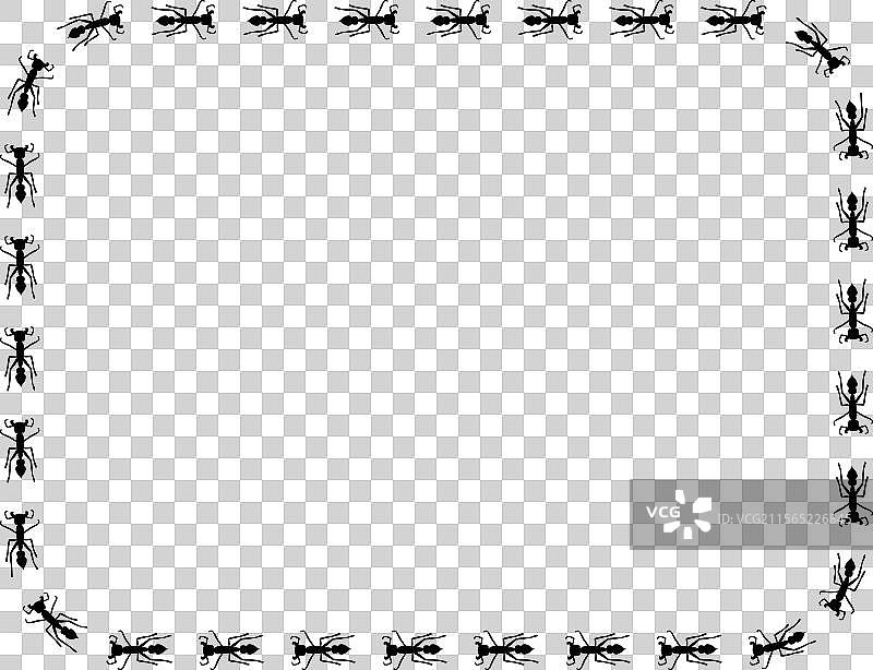 蚂蚁在圆角矩形的路径上爬行图片素材