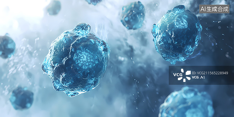 【AI数字艺术】抽象的微观分子结构图图片素材