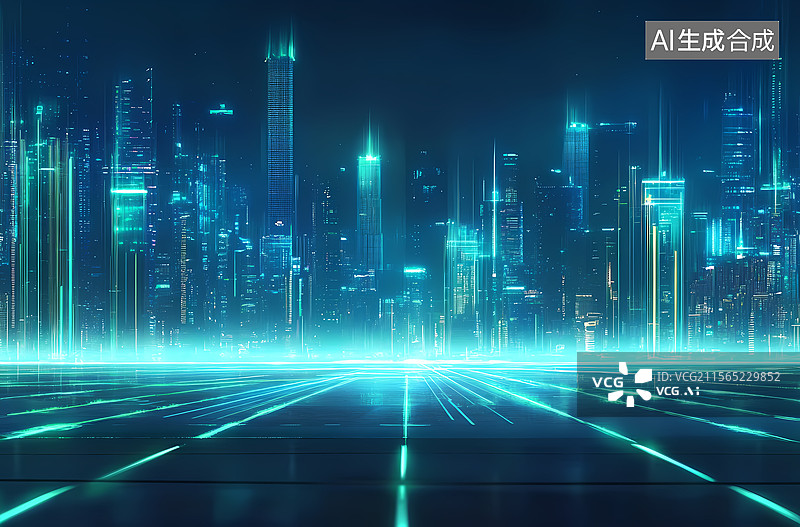 【AI数字艺术】未来科技之城图片素材