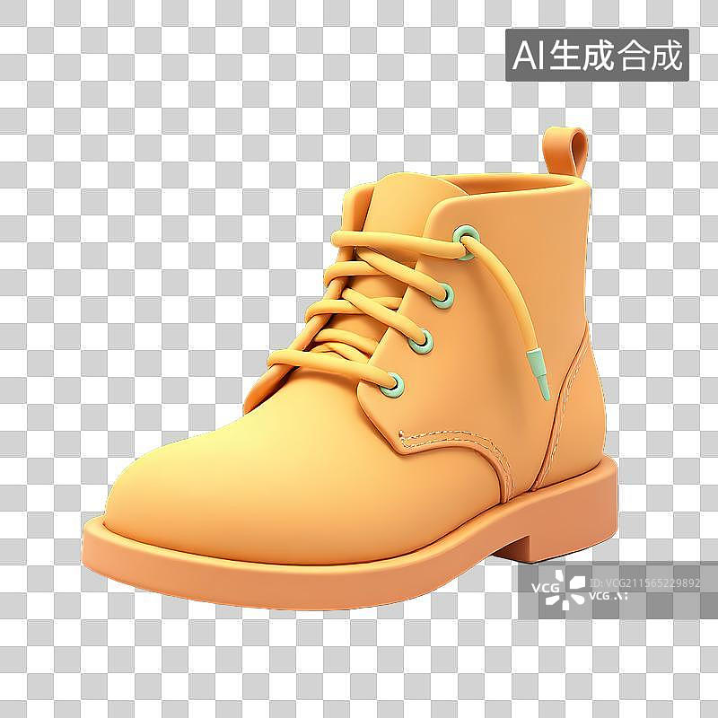 【AI数字艺术】一双淡黄色的靴子图片素材