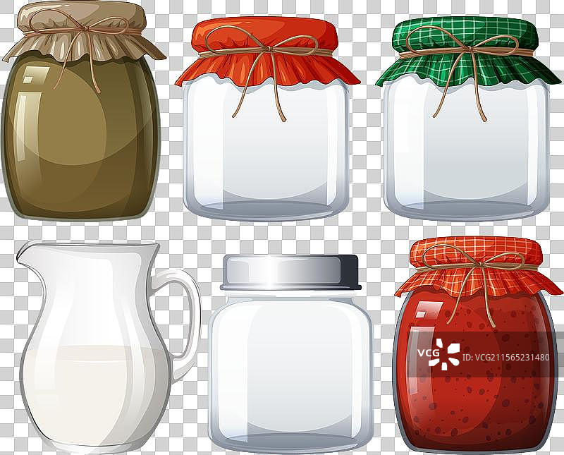 空的和装满的厨房罐子图片素材