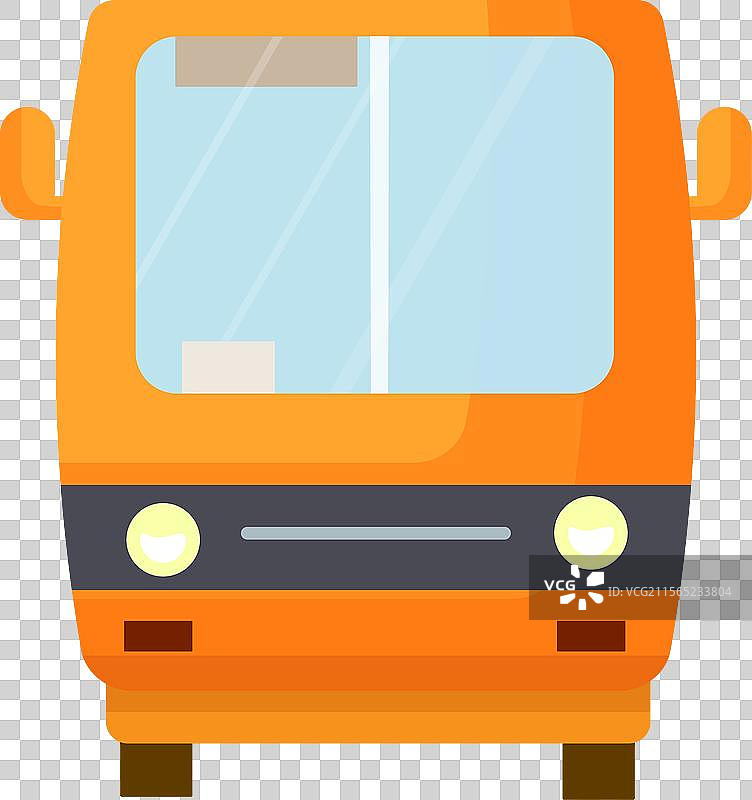 卡通城市公交车正面视图图片素材