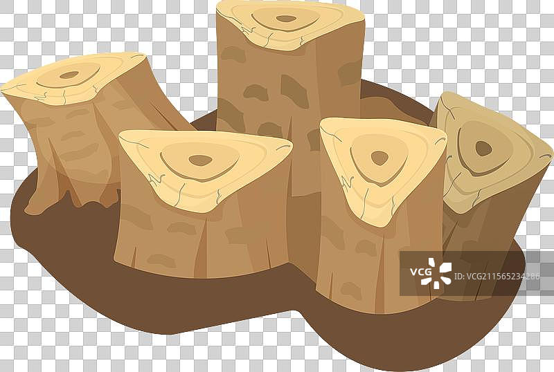 四个切割树桩的数字图像图片素材