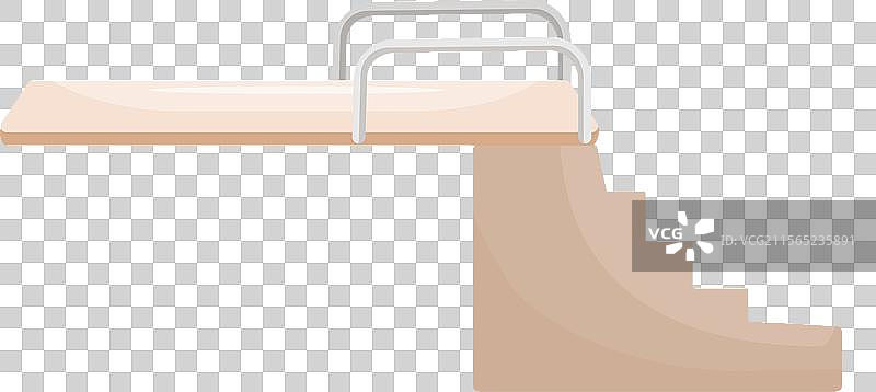 经典木质跳板的扁平设计图片素材