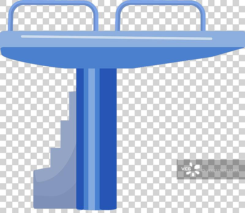 风格化的蓝色跳板图形图片素材