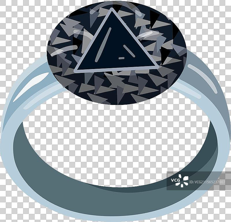 优雅的黑色钻石戒指图片素材