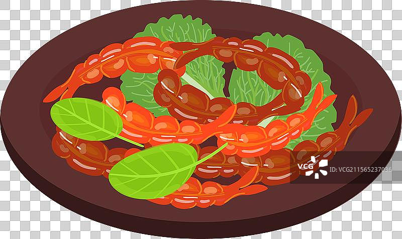 美味的意大利面配番茄酱放在盘子里图片素材