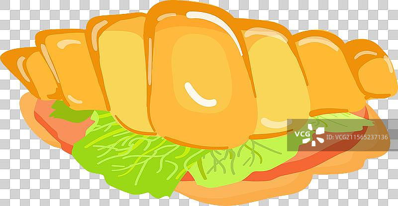 健康蔬菜可颂图标卡通图片素材