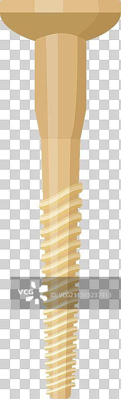 白色背景上的木质螺钉插销图片素材