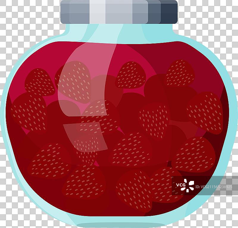 卡通草莓果酱罐图片素材