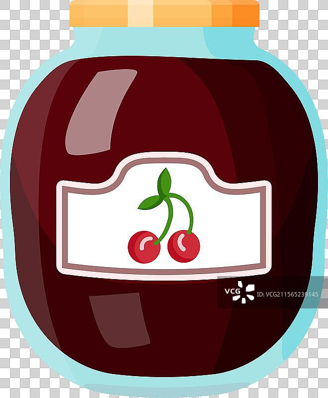 带标签的五彩缤纷的樱桃果酱罐图片素材