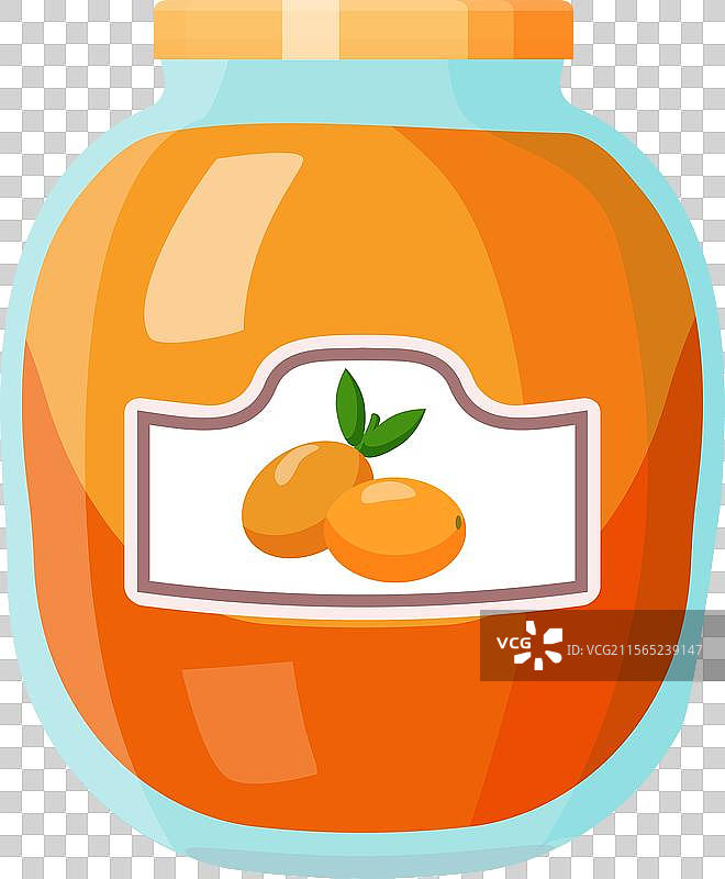 卡通杏子果酱罐图片素材