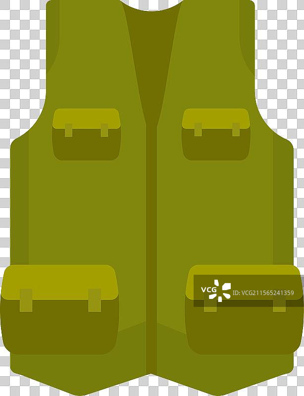 绿色钓鱼背心图片素材