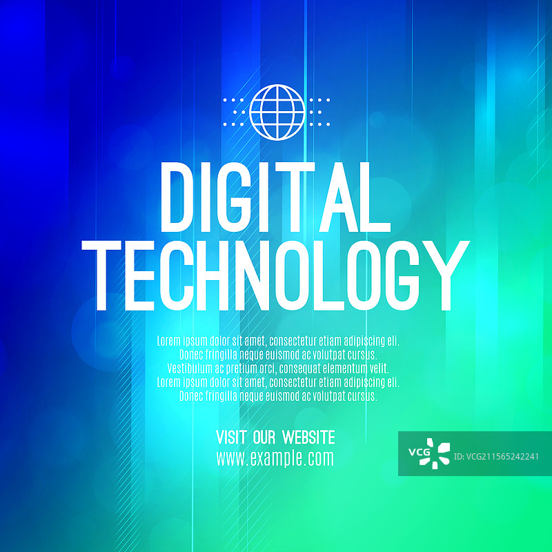 数字技术社交帖子横幅促销绿色图片素材