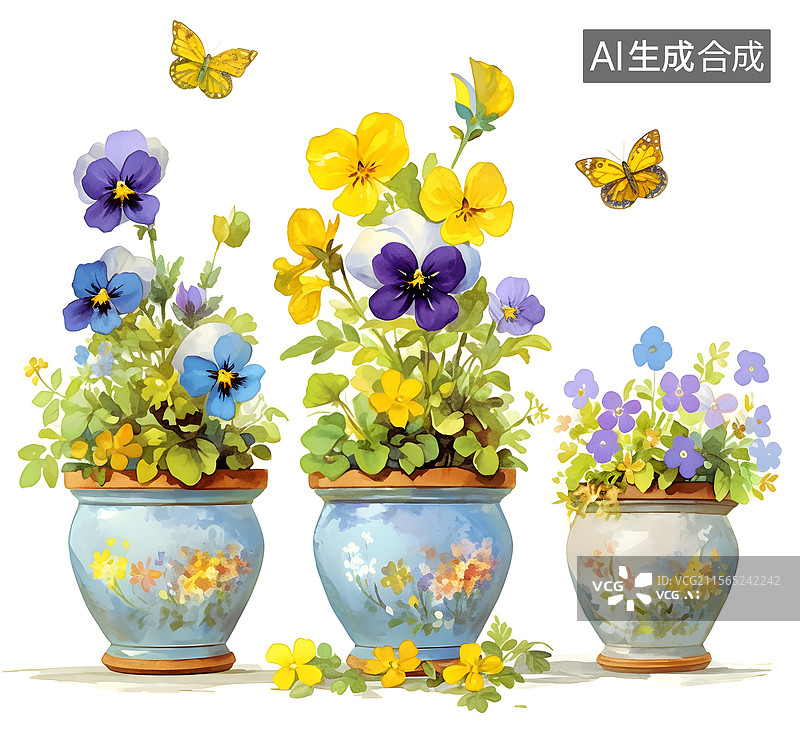 【AI数字艺术】花瓶 花朵图片素材