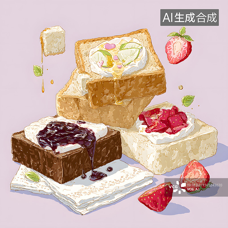【AI数字艺术】土司 奶酪图片素材