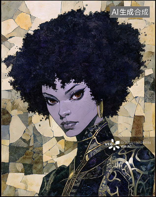 【AI数字艺术】紫衣女孩图片素材